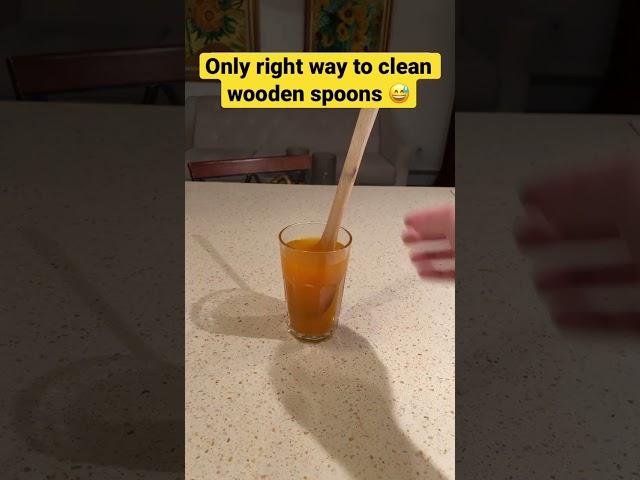 Only right way to clean wooden spoons 