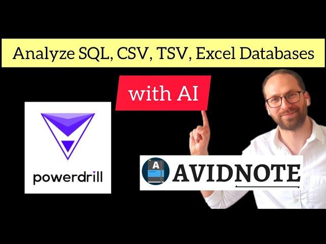 Mindblowing AI Analysis of CSV, TSV, SQL, Excel Databases with Powerdrill AI and Avidnote for Free