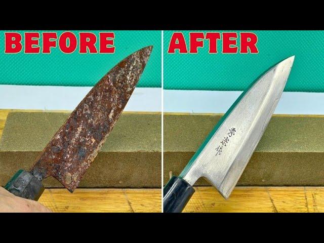 5 Minutes CHALLENGE of sharpening DULL KNIFE become a NEEVES KNIVES