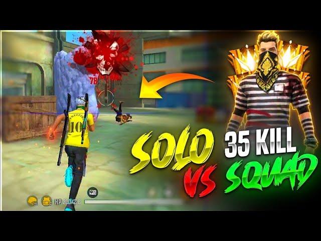 35 kill in solo VS SQUAD FREE FIRE VIDEO GRANDE MASTER PLAYER #trending #freefire