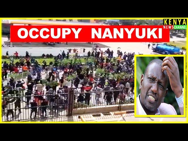 NANYUKI KUMECHEMKA - See Angry Youths Protest Finance Bill in #OccupyNanyuki Maandamano against Ruto