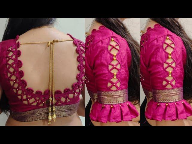 Blouse Design New Model ll Blouse Back Neck Designs Ideas ll matching sleeves design ll