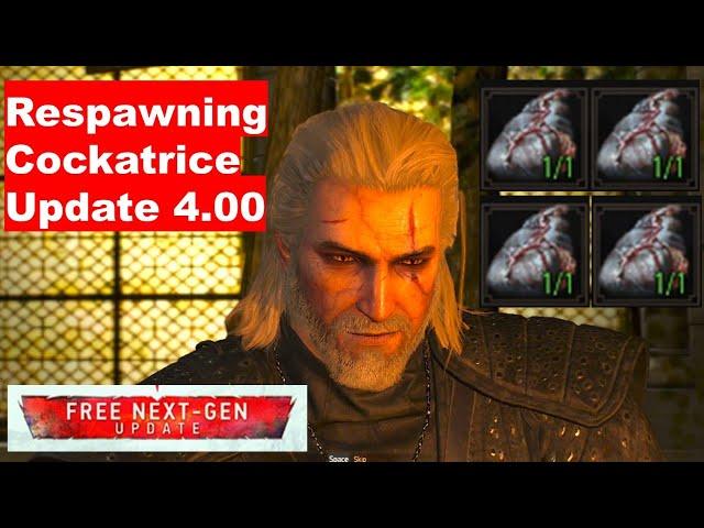 NEXT-GEN Respawning Cockatrice Stomachs Location Witcher 3 update 4.00 Draconiod and Beast Oil