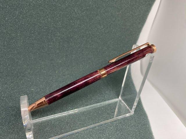 Purple heart pen turning