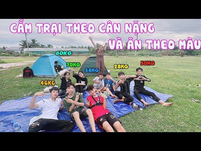 Thử Thách 24h Cắm Trại Theo Cân Nặng Và Chỉ Ăn Theo Màu #trangandvinh