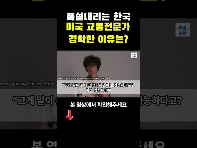 [해외감동사연] 폭설내리는 한국보고 미국 교통전문가 난리난 상황 미국인들 충격