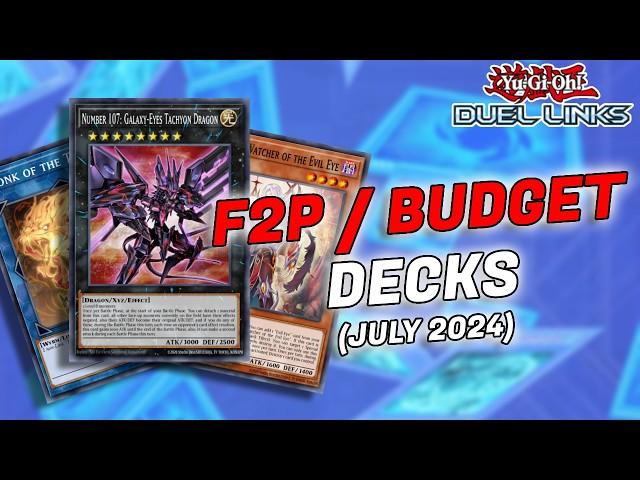 5 F2P/BUDGET DECKS - JULY 2024 (duel links)