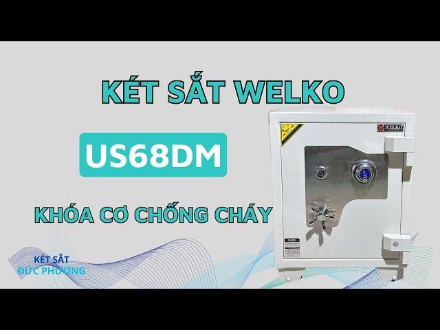 két sắt welko us68dm màu trắng khoá cơ loại siêu cường xuất khẩu mỹ chống cháy chống trộm