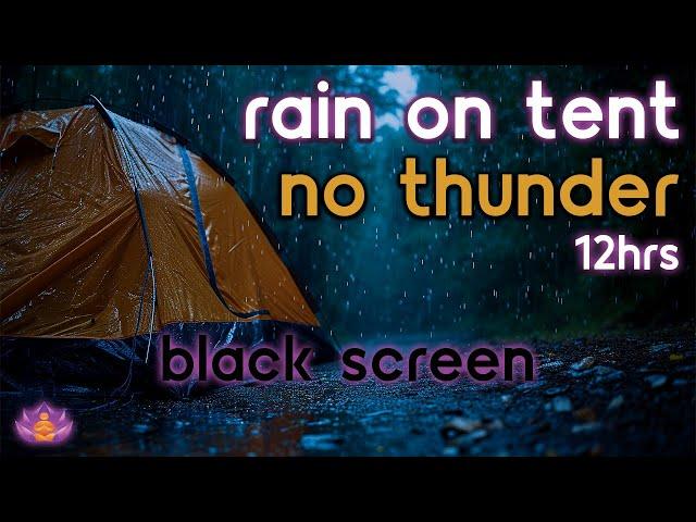 [Black Screen] Rain on Tent No Thunder | Rain Ambience | Rain Sounds for Sleeping