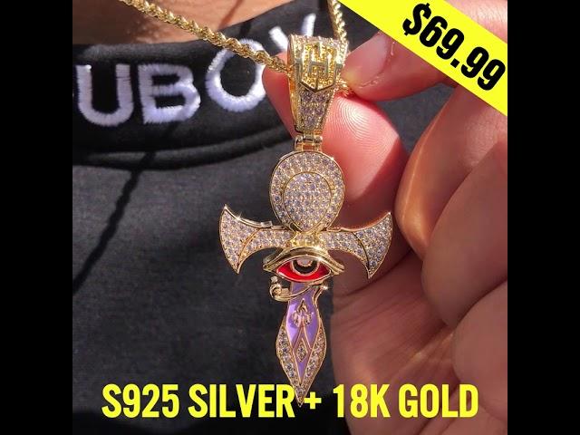 Gold Eye of Horus Ankh Cross Pendant On Helloice .Com