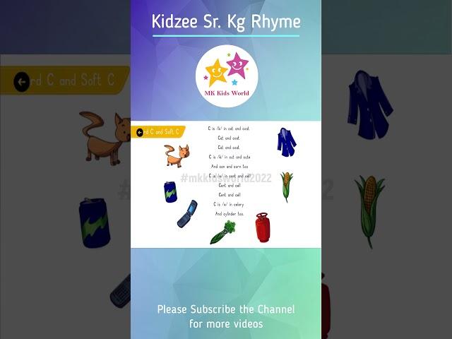 Kidzee Sr.Kg Rhymes_6, "Hard C and Soft C" #mkkidsworld2022, #kidzeestudents,  #kidzeeindia