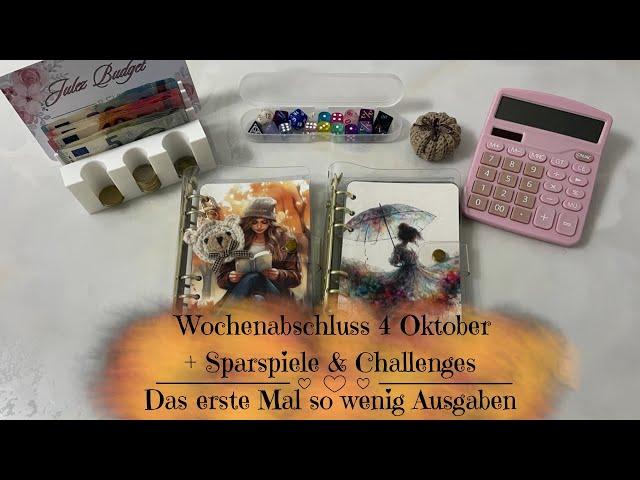 Wochenabschluss 4 Oktober | Sparspiele & Challenges | Sparen mit der Umschlagmethode 