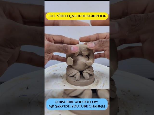 Very Easy Ganpati idol Making process in clay #ganeshchaturthi  #ganpatibappamorya