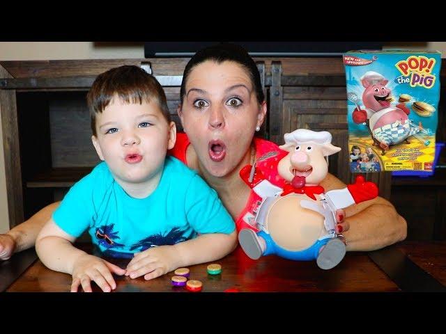 Caleb & Mommy Play POP THE PIG Family Fun Game For Kids!