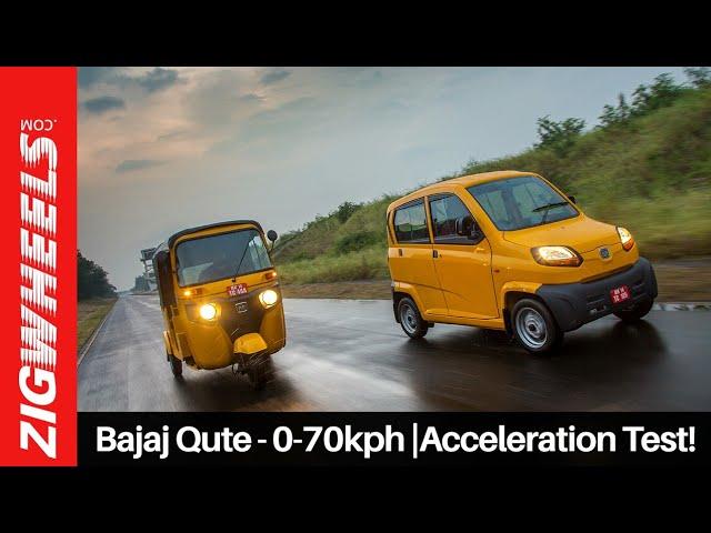 Bajaj Qute - 0-70kph Acceleration Test! | ZigWheels.com