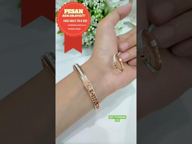 SET PERHIASAN BANGLE CHANEL ROSEGOLD