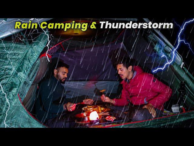 Group Camping In Drizzling Rain & Thunderstor | Rain Camping India | Unknown Dreamer