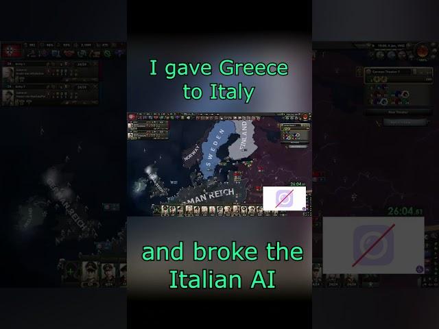 I gave Greece to Italy and broke the Italian AI #hoi4