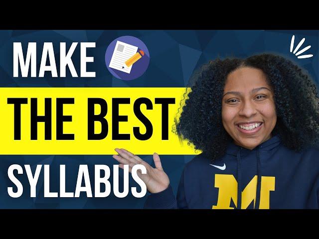 What Goes Into A Syllabus | How to Write Your First Syllabus For Undergrads | Syllabus Basics