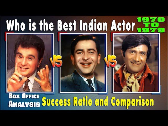 Dilip Kumar Vs Raj Kapoor Vs Dev Anand 1970-1979 All Hit or Superhit and Flop Movie, Success Ratio.