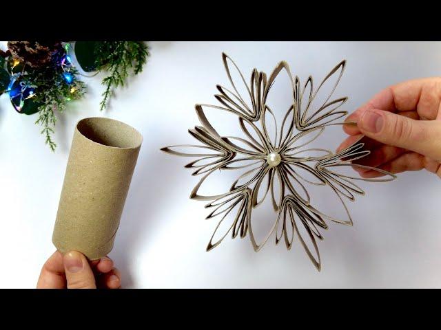 DIY Snowflake from Toilet Paper Rolls: Eco-Friendly Christmas Craft