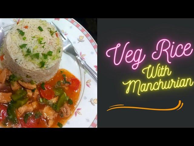 Tummilicious||Veg rice with manchurian ||how to make chinese rice & manchuian #friedrice #manchurian