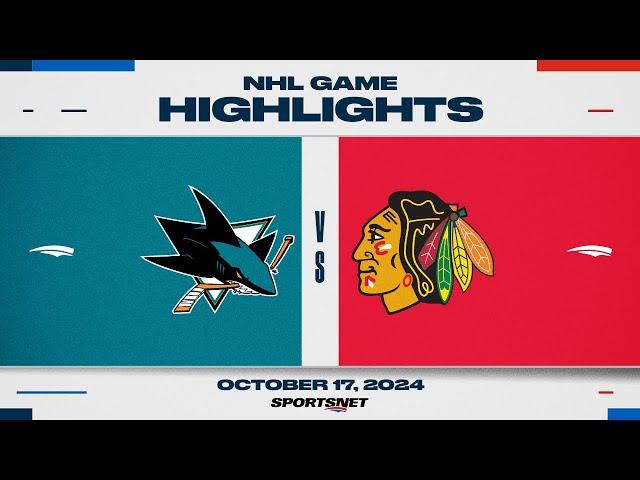 NHL Highlights | Sharks vs. Blackhawks - October 17, 2024