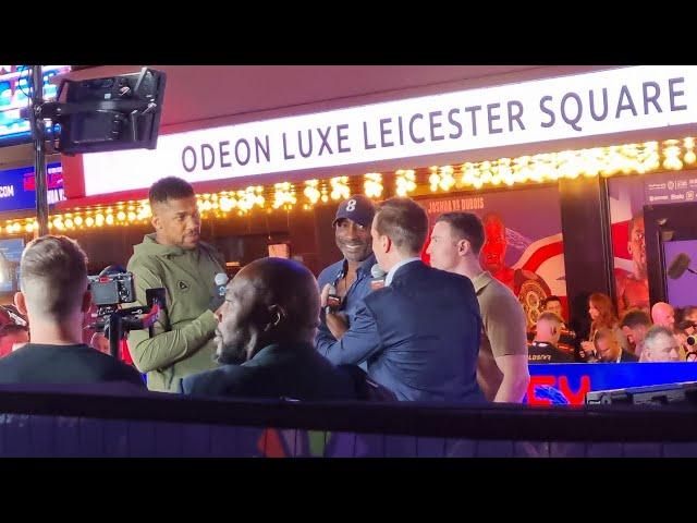 ANTHONY JOSHUA VS DANIEL DUBOIS. GRAND ARRIVALS. W/EDDIE HEARN & FRANK WARREN. LEICESTER SQ, LONDON!