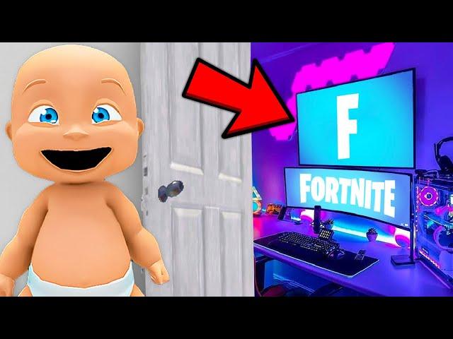 Baby Builds a SECRET Gaming Room!