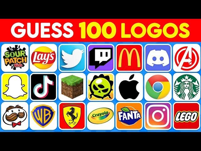 Guess the Logo in 3 Seconds -100 Famous Logos - Logo Quiz 2024