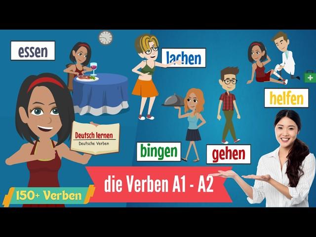 Deutsch lernen | deutsch A1 - A2 |  German for beginners A1-A2 | 150 Verben