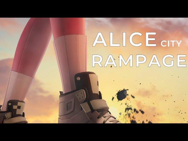 【Giantess Animation】Alice's Rampage In the City Part I