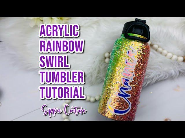 Acrylic Rainbow Swirl Tumbler Tutorial