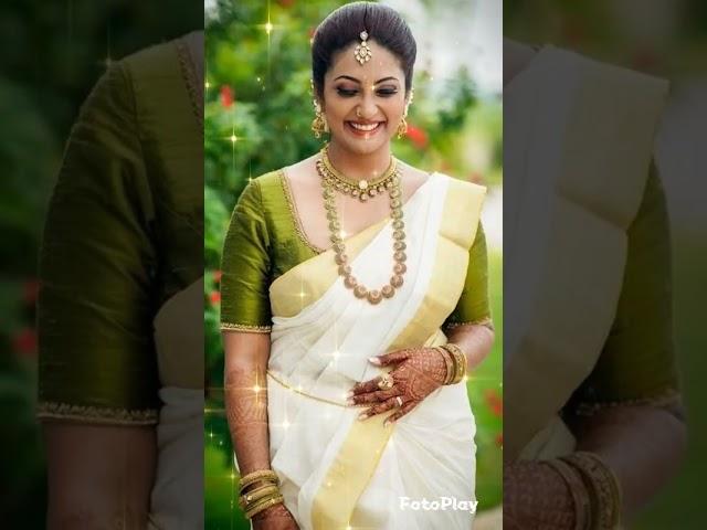 Kerala Saree Contrast Blouse Designs