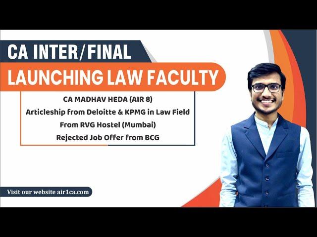 Launching LAW Faculty | LAW Concept Book Details | SPOM SET A & CA FINAL IBS | CA Ajay Agarwal AIR 1