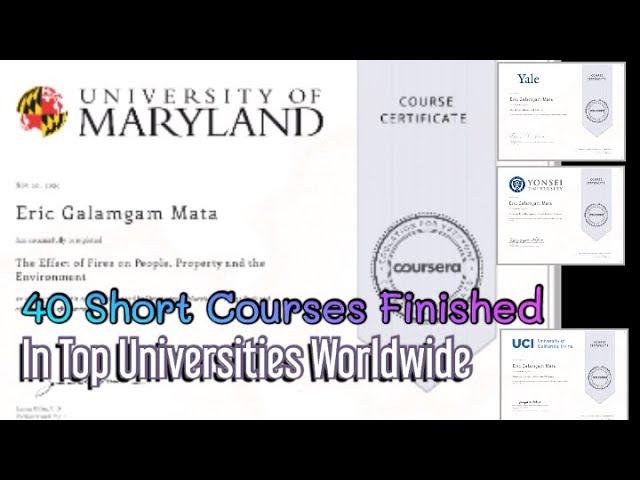 COURSERA - MASSIVE OPEN ONLINE COURSE  -  MOOC  -45 SHORT COURSES FINISHED