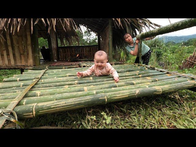Journey - single mother and 4-month-old daughter use bamboo pipes to bring clean water home