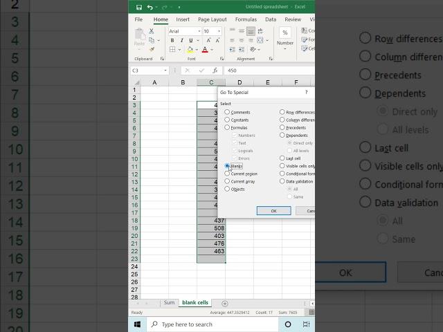 MS Excel Tips & Tricks - Find blank cells automatically - CR Tech Talks