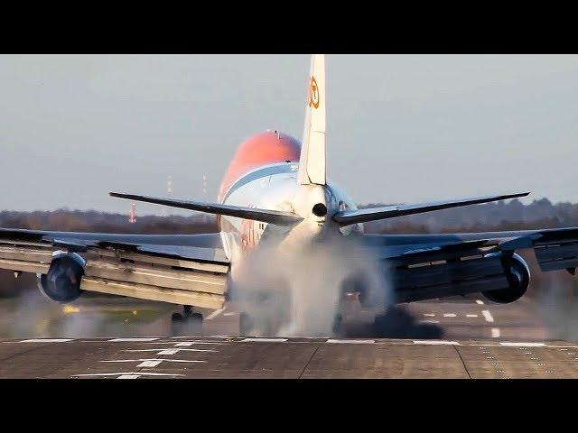 TOP 10 HARD LANDINGS - AIRBUS A380, BOEING 747, ANTONOV AN124 ... (HD)