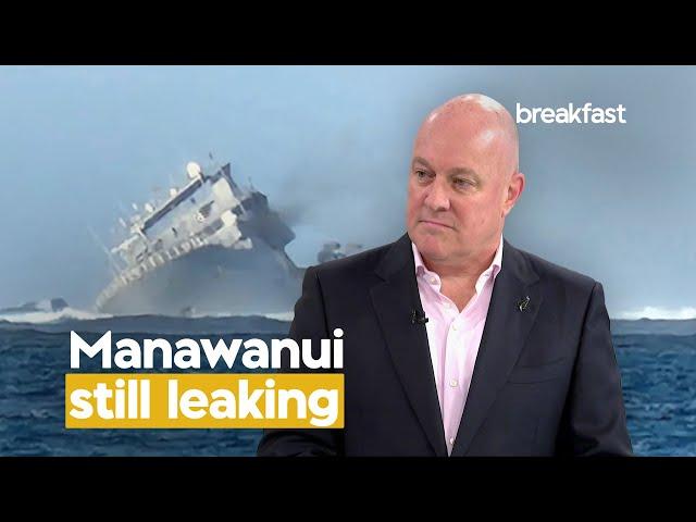 Luxon: ‘Small but persistent’ fuel leak from sunken navy ship | TVNZ Breakfast