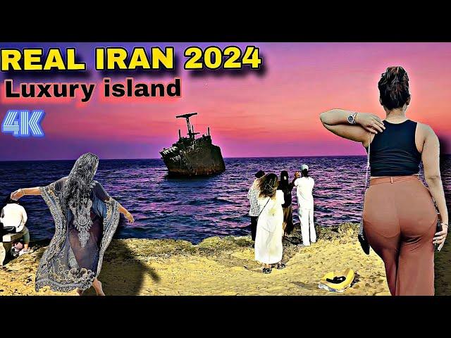 IRAN  | Walking tour on Kish luxury island | extraordinary sunset & best restaurants|IRAN 4K ایران