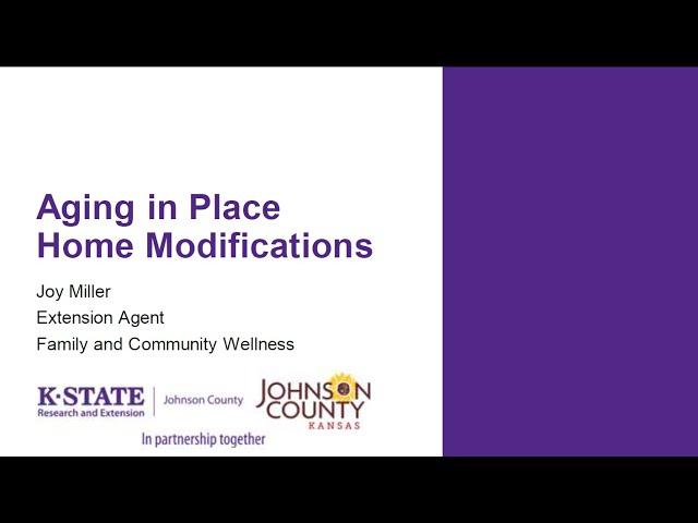 Aging in Place Home Modifications