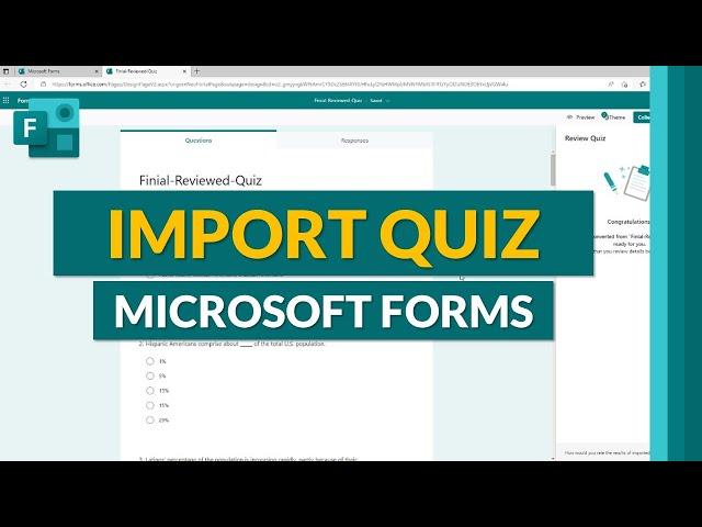 Microsoft Forms Quiz | Convert a PDF or Word document into a quiz