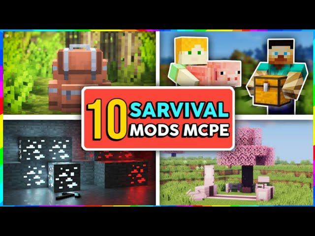 Top 10 survival mods  for minecraft pocket edition || Best Minecraft mods 1.18 || Criptbow Gaming ||