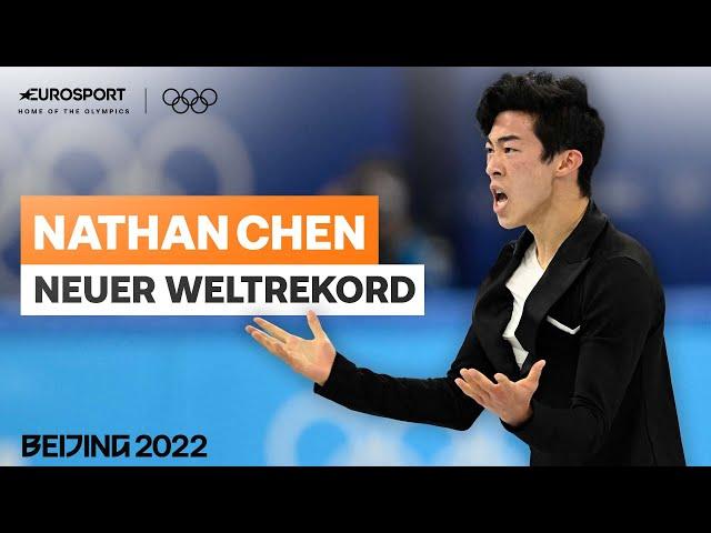 Nathan Chen stellt neuen Weltrekord im Eiskunstlauf auf | Olympische Winterspiele 2022