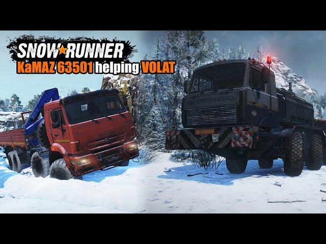 KaMAZ 63501 clearing the way in Amur | Snowrunner 4K