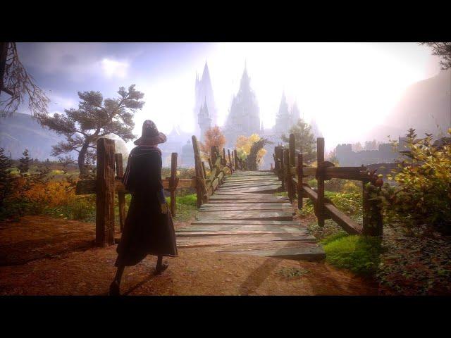 [ Hogwarts Legacy ] Walk to Hogwarts Castle through a Beautiful Autum Landscape along a River