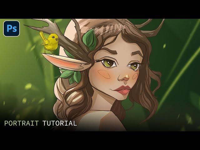 Illustration process  tutorial in 10 Min - Portrait class