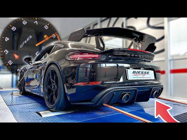 World's first Porsche 718 GT4 RS fitted with FULL Akrapovic Exhaust & Headers on DYNO | *MUST HEAR*