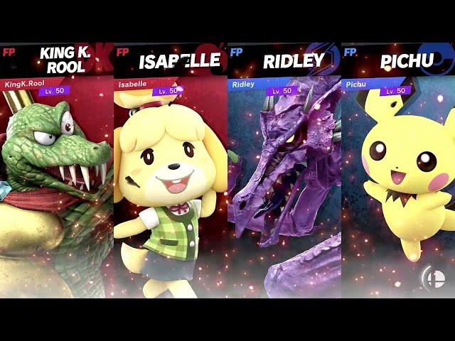 Super Smash Bros Ultimate Amiibo Fights  – Request #24737 K Rool & Isabelle vs Ridley & Pichu